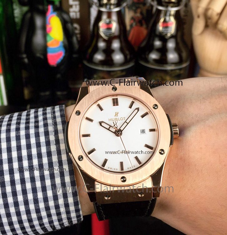 Best Quality Hublot Classic Fusion Mens Copy Watch White Face